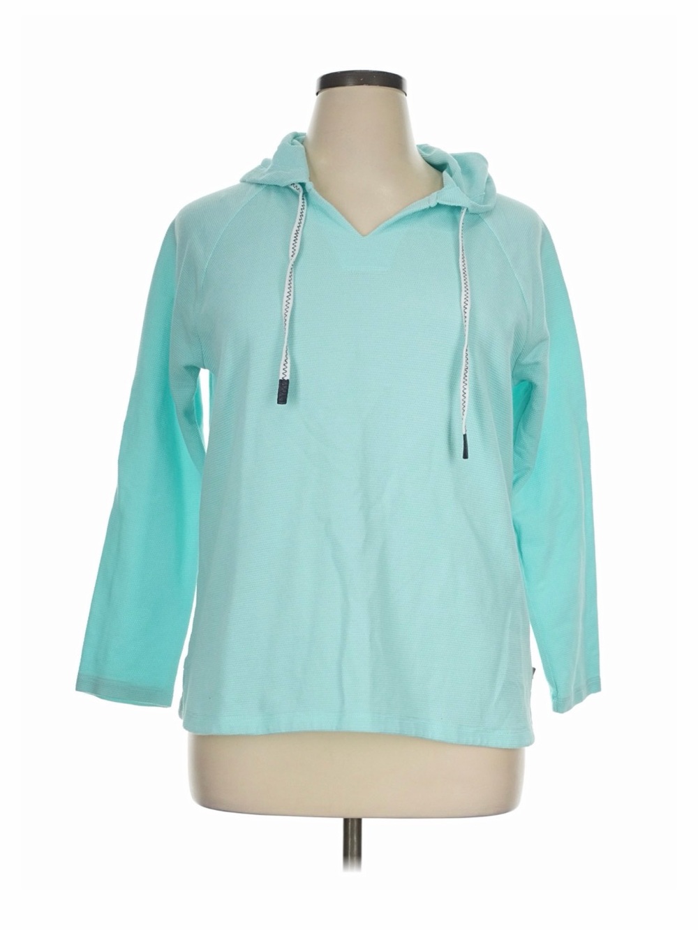 T by Talbots Light Aqua Hooded Sweater